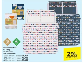 Carrefour Dekbedovertrek + 1 sloop 140 x 200 CM aanbieding