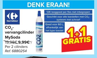 Carrefour CO2 vervangcilinder MySoda aanbieding