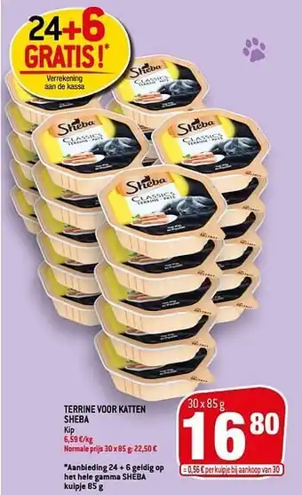 Terrine voor katten sheba 30 X 85 G