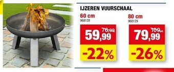 Ijzeren vuurschaal 60 cm