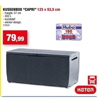 Hubo Kussenbox “capri” 123 x 53,5 cm aanbieding