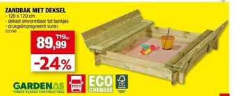 Hubo Zandbak met deksel - 120 x 120 cm aanbieding