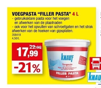 Hubo Voegpasta “filler pasta” 4 l aanbieding