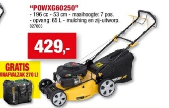 Hubo Zelftrekkende benzinemaaier “powxg60250” aanbieding