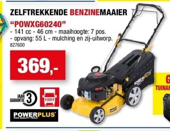 Hubo Zelftrekkende benzinemaaier “powxg60240” aanbieding