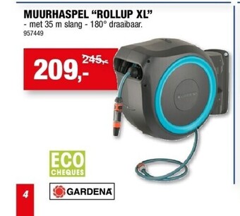 Hubo Muurhaspel “rollup xl” aanbieding