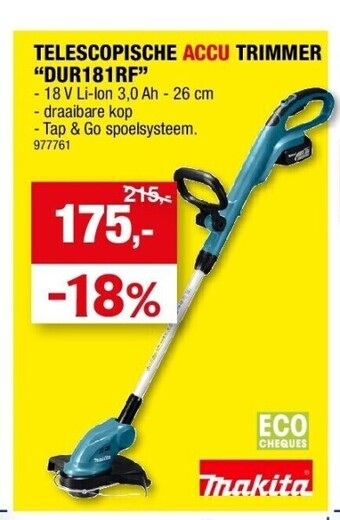 Hubo Telescopische accu trimmer “dur181rf” aanbieding