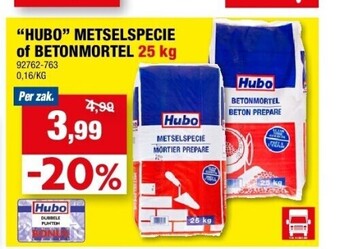 Hubo “hubo” metselspecie of betonmortel 25 kg aanbieding