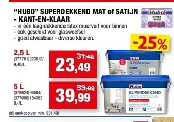 Hubo “hubo” superdekkend mat of satijn - kant-en-klaar 2,5 l aanbieding