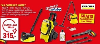 Hubo Hogedrukreiniger “k4 compact home” aanbieding