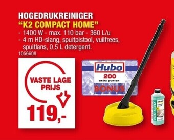 Hubo Hogedrukreiniger “k2 compact home” aanbieding
