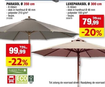 Hubo Parasol ø 350 cm aanbieding