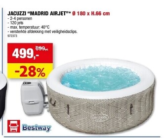 Hubo Jacuzzi “madrid airjet”* ø 180 x h.66 cm aanbieding