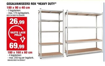 Hubo Gegalvaniseerd rek “heavy duty” 180 x 90 x 40 cm aanbieding