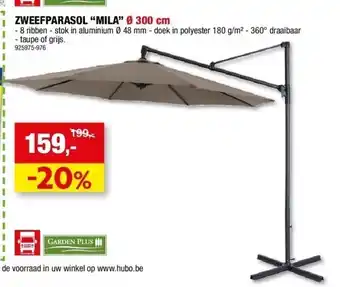Hubo Zweefparasol “mila” ø 300 cm aanbieding