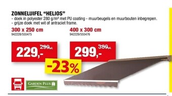 Hubo Zonneluifel “helios” 300 x 250 cm aanbieding