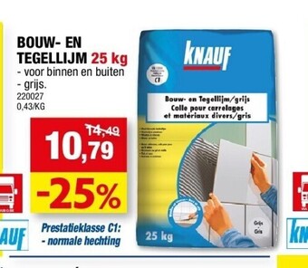 Hubo Bouw- en tegellijm 25 kg aanbieding