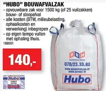 Hubo Hubo bouwafvalzak 1500 KG aanbieding