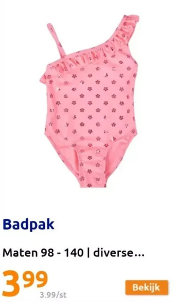 Action Badpak aanbieding