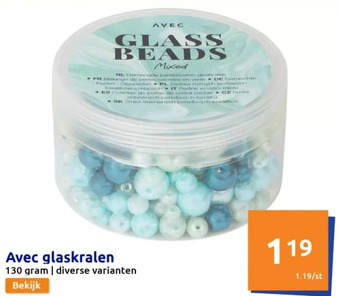 Action Avec glaskralen aanbieding