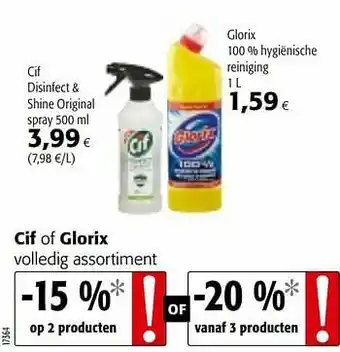 Colruyt Cif disinfect + shine original spray aanbieding