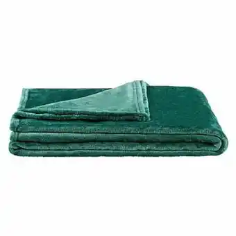 Leen Bakker Plaid Anouk - blauwgroen - 150x220 cm - Leen Bakker aanbieding