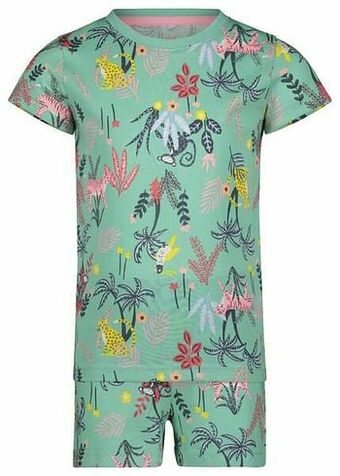 HEMA Kindershortama En Poppennachtshirt Jungle Aqua (aqua)