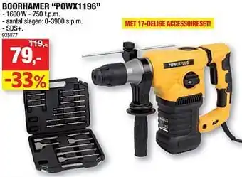 Hubo Powerplus boorhamer powx1196 1600w aanbieding