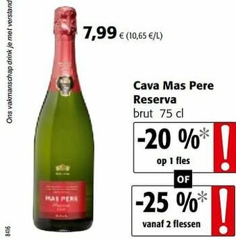 Colruyt Cava mas pere reserva brut aanbieding