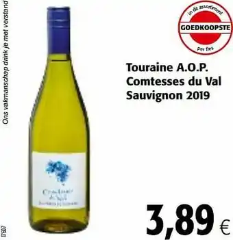 Colruyt Touraine a.o.p. comtesses du val sauvignon 2019 aanbieding