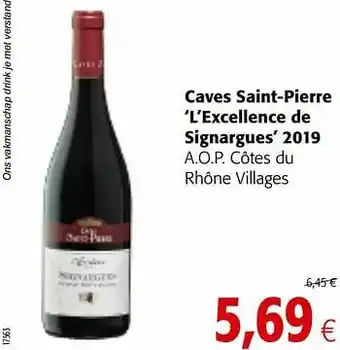 Colruyt Caves saint-pierre l’excellence de signargues 2019 a.o.p. côtes du rhône villages aanbieding