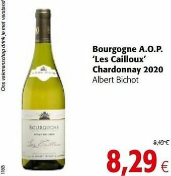Colruyt Bourgogne a.o.p. les cailloux chardonnay 2020 albert bichot aanbieding