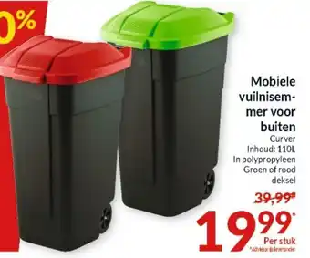 Mobiele vuilnisem- mer voor buiten 10L