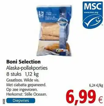 Colruyt Boni selection alaska-pollakporties aanbieding