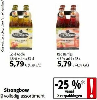 Colruyt Strongbow volledig assortiment aanbieding