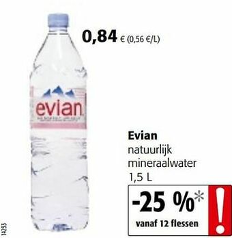 Colruyt Evian natuurlijk mineraalwater aanbieding