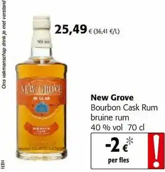 Colruyt New grove bourbon cask rum bruine rum aanbieding