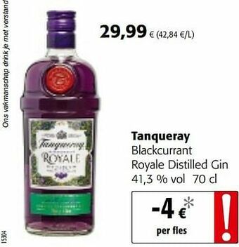 Colruyt Tanqueray blackcurrant royale distilled gin aanbieding
