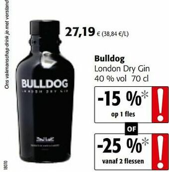 Colruyt Bulldog london dry gin aanbieding