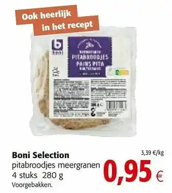 Colruyt Boni selection pitabroodjes meergranen aanbieding