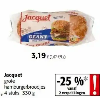 Colruyt Jacquet grote hamburgerbroodjes aanbieding