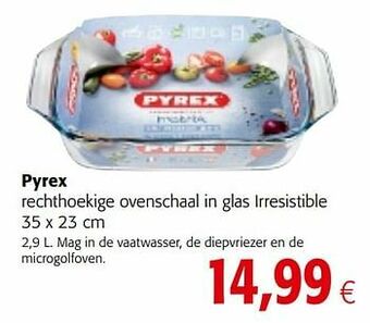 Colruyt Pyrex rechthoekige ovenschaal in glas irresistible aanbieding