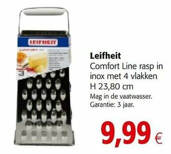 Colruyt Leifheit comfort line rasp in inox met 4 vlakken aanbieding