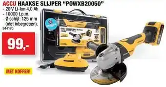 Powerplus accu haakse slijper powxb20050 20v Li-ion, 4,0 Ah