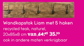 Leen Bakker Wandkapstok liam met 5 haken aanbieding