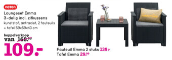 Loungeset emma 3-delig incl. zitkussens
