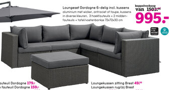 Leen Bakker Loungeset dordogne 6 - delig incl. kussens aanbieding