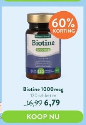 Holland & Barrett Biotine 1000 mcg 120 tabletten aanbieding