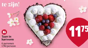 Delhaize Taart in hartvorm 6 personen aanbieding