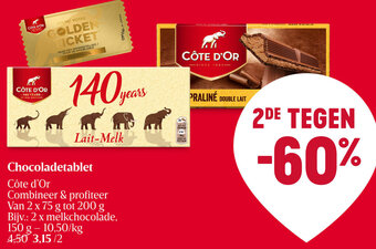Delhaize Côte d'Or Chocoladetablet aanbieding
